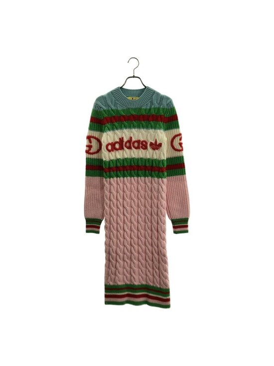 Gucci Dresses & Skirts - Gucci Adidas Wool Mohair Logo Embroidery Cable Knit Dress XXS